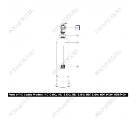 Кран шестиходовой 1'' с верх подкл Emaux HD серии MPV06 (88281403)